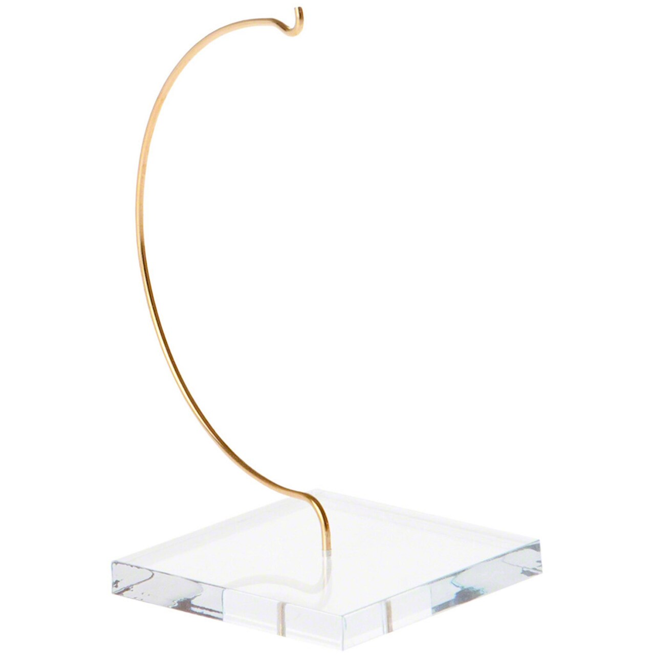 Plymor Wire Ornament Hanger Display with 3" Clear Acrylic Thick Square Base, 5.5" H